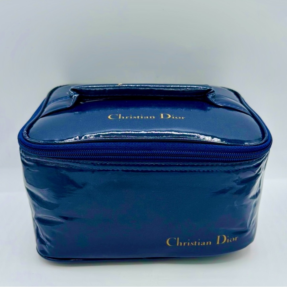 CHRISTIAN DIOR *Vintage* Midnight Blue 💙Cosmetic Bag (NOT Dior Beaute) EUC 💎💙 - Picture 2 of 8